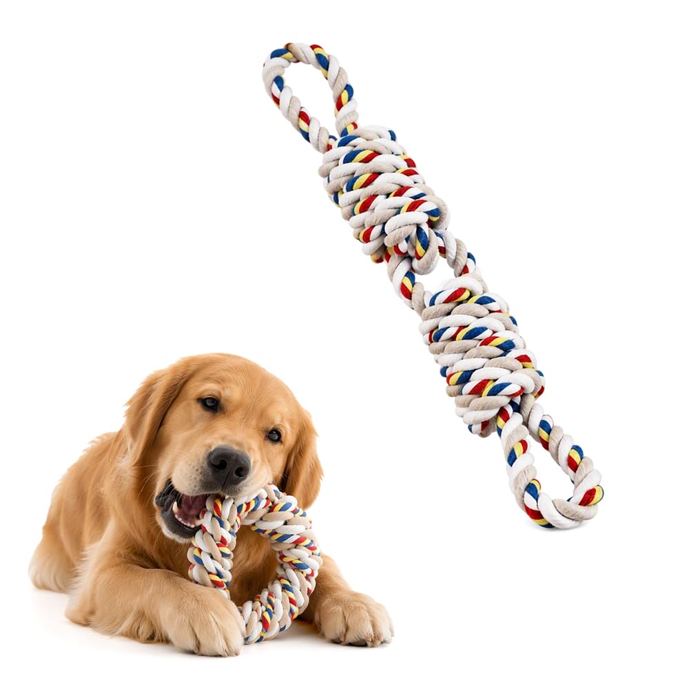 Heavy Duty Dog Rope Toys, Thick Braided Tug Toy for Medium Large Dogs | Cotton Braided Rope, Durable Chew for Aggressive Chewers, Interactive Tug Play, for All Breed Sizes