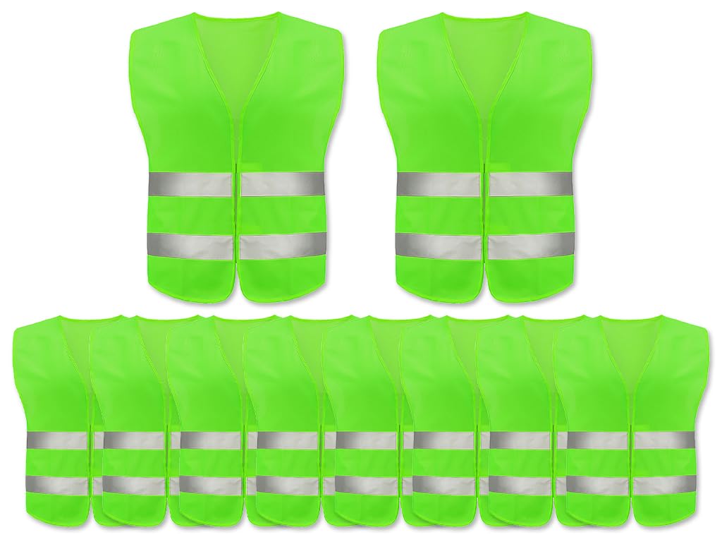 Anlising Gilet de Sécurité, 10PCS Gilet de Sécurité Réfléchissant, Gilet De Sécurité Haute Visibilité, Gilet Réfléchissant, Gilet Réfléchissant de Voiture, pour Conducteurs Travailleurs Unisexe