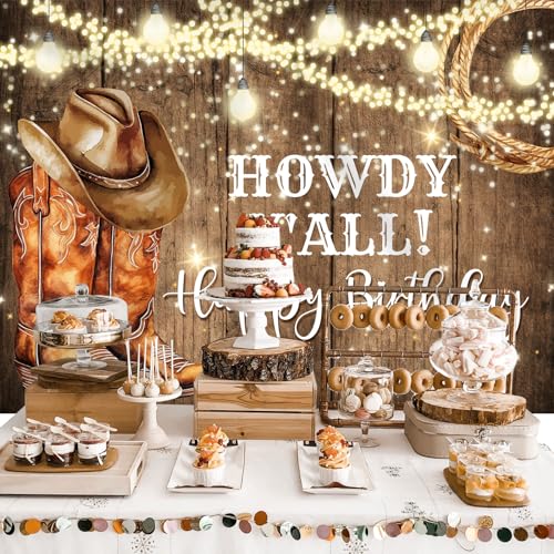 Fondo Fotográfico Western Birthday 7x5ft Color Marrón miniatura 3