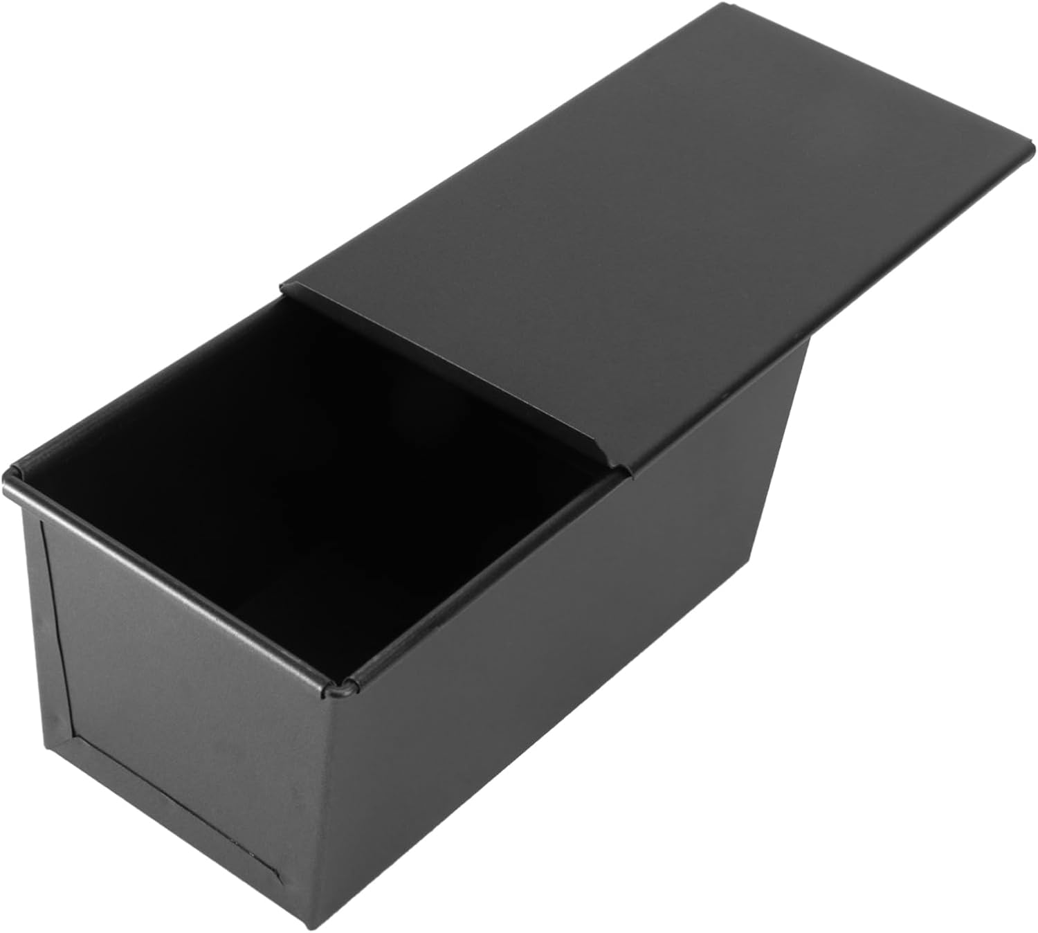 IMIKEYA Tall Bread Loaf Pan with Lid 8.66X4.72X3.93 Inches Non-Stick Pullman Bread Mold for Toast and Homemade Sandwich Baking Easy Clean Black Loaf Pan