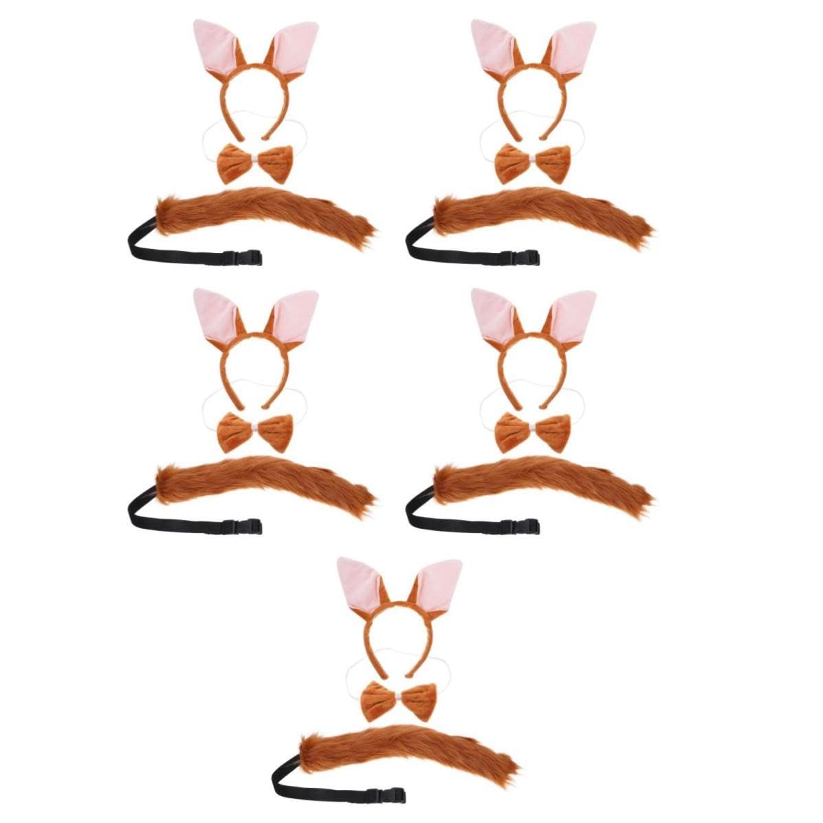Tofficu 15 Piezas Diadema Cómoda Orejas de de Poliéster Marrón Estilo Creativo de Carnaval y Jungla para Disfraz de Adulto para Fiestas y Eventos de Grupo
