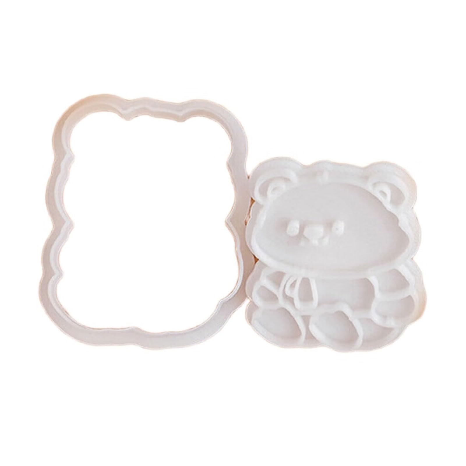 Tsophreniq Silicone Bear Cookie Stamp Collections Bear Biscuits Molding Tool Silicone Safe Dessert for Pastries Lover Baking Molds
