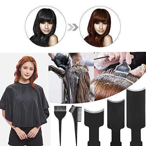 10Pcs Balayage Highlighting Board and Brush Kit, Hair Coloring Set, 3Pcs Flat Top Comb Board Paddle 2Pcs Hair Color Brushes, Ear Cover, Foldable Mixing Bowl and Salon Cape for DIY Hair Salon Dye
