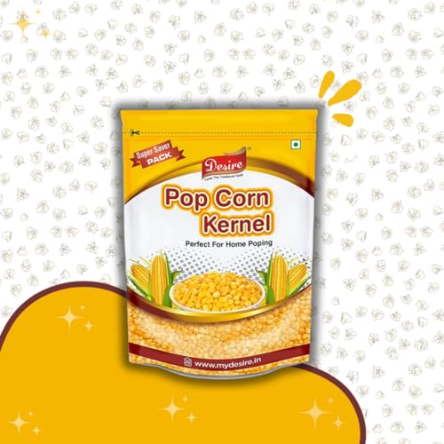 Image of Desire Popcorn Kernel Seeds, 4kg | Jumbo Size Imported Makkai Popcorn Kernels | High Expansion, Perfect for Homemade Popcorn