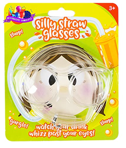 Silly Straws Glasses, Reusable Straws, Eye Glasses DIY, Drinking Straw, for Milk, Juice, Drinks, Kids Birthday Party, Beach Parties (Silly Straw 1)
