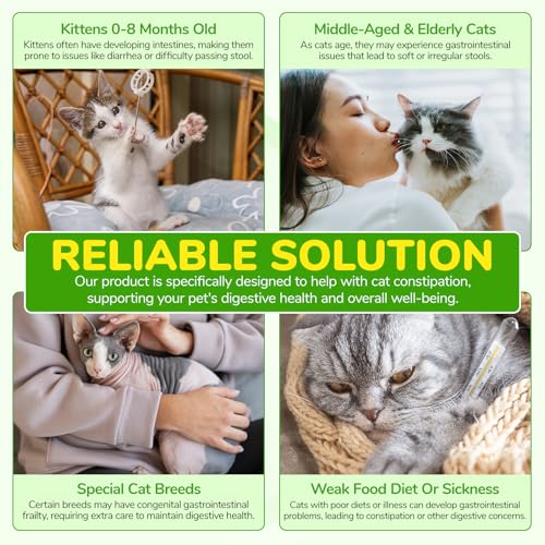 Verstopfung Reltf Für Katzen, Natürliches Sanfte Abführmittel - Förderung regelmäßiger Darmtätigkeit & Darmgesundheit,Antibiotika Katze Blasenentzündung,6 probiotika Katze für gesunde Verdauung 60ml