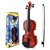Deeabo Simulatie Viool Muzikaal Speelgoed, Houtnerf Viool, Boog Beginner Kids Instrument Praktijk, Kinderen Muzikaal…