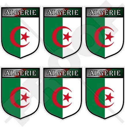 Algérie Algérien Shield Algerie 40 mm (40,6 cm) Mobile, Téléphone portable, mini en vinyle autocollants, Stickers x6