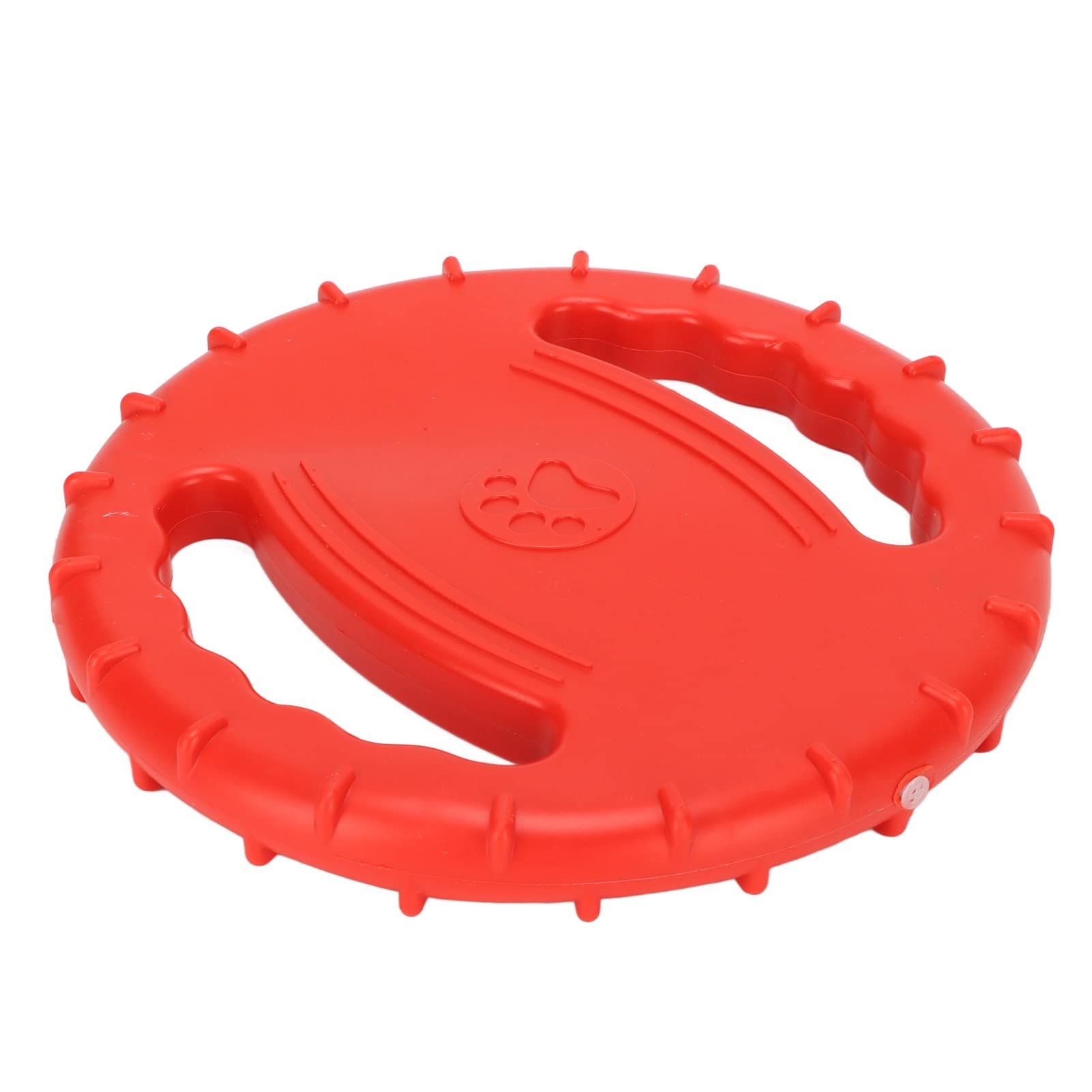 Dog Training Flying Disc Teeth Cleaning TPR Stress Relief Flying Disc for Large Dogs (Red)