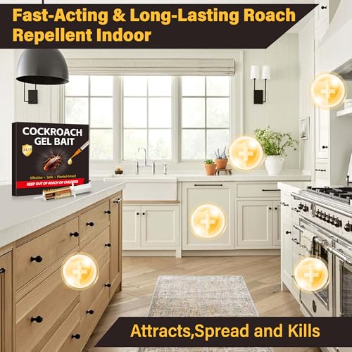 Image of 4 Tubes Cockroach Gel Bait, Powerful Roach Repellent Bait Trap Infestation Solution