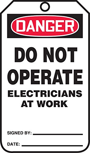 Danger électricien au travail tag de sécurité Accuform Mdt204ctp signalisation danger