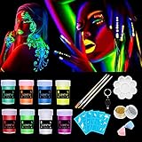 Farben bodypainting,Body painting neon uv fluoreszierende body farbe,fluoreszierende body leuchtfarbe für körper,8 Neonfarben bodypainting körperfarbe neon Verwendet für karneval schminke Körperfarbe