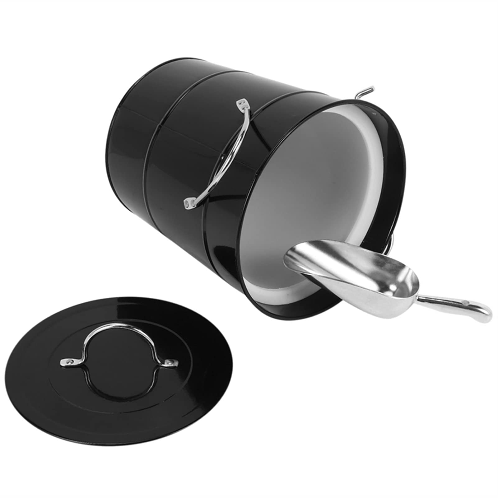 Cubitera/Enfriador Cubo de hielo engrosado negro simple con tapa con pala de hielo cubeta de hielo Cubo de hielo portátil Barra de hielo Cubierta de cerveza Contenedor de hielo Cubiteras Botellas