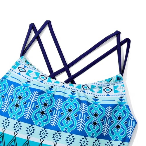 Image of Girls One Piece Swimsuits Teens Bathing Suits Teen Swimsuits Quick Dry Halter Crossback Beach Sport UPF 50 Kids Swimwear