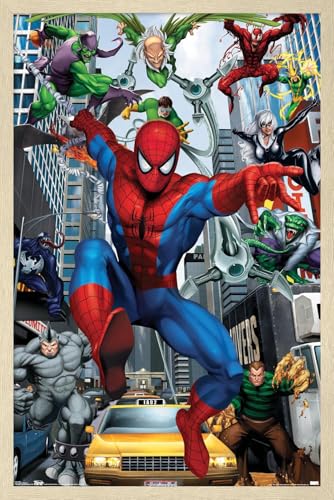 Trends International Marvel Comics Spider-Man - Rogues Wall Poster, 34L x 22.4W, Blonde Framed Version