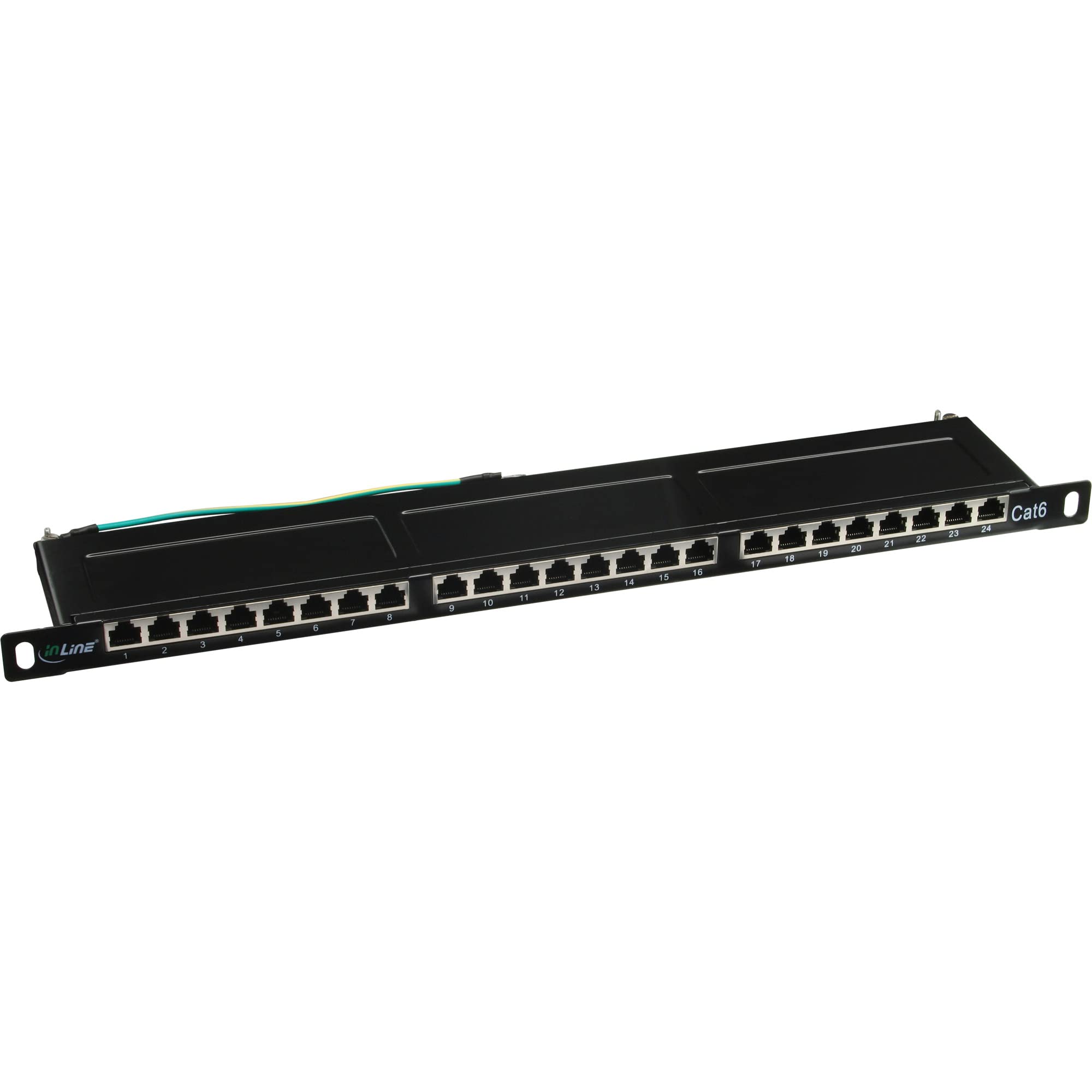 InLine 21721 Patch Panel Cat.6, 24 Porte, 48.26 cm, 19, 0.5He, Nero