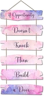 Artvibes If Opportunity Doesn't Knock MDF Wood Wall Hanger Ornaments | Quotes Decor Item | Motivational Wall Decor | Wall Poster | Graphic Art | Gift Items | Office Wall Decoration Items (WH_3228NN)