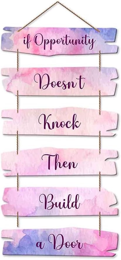 Artvibes If Opportunity Doesn't Knock MDF Wood Wall Hanger Ornaments | Quotes Decor Item | Motivational Wall Decor | Wall Poster | Graphic Art | Gift Items | Office Wall Decoration Items (WH_3228NN)