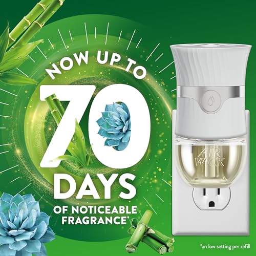 Image of Air Wick Plug in Scented Oil Refill, 2 ct, Blue Agave and Bamboo, Air Freshener, Essential Oils