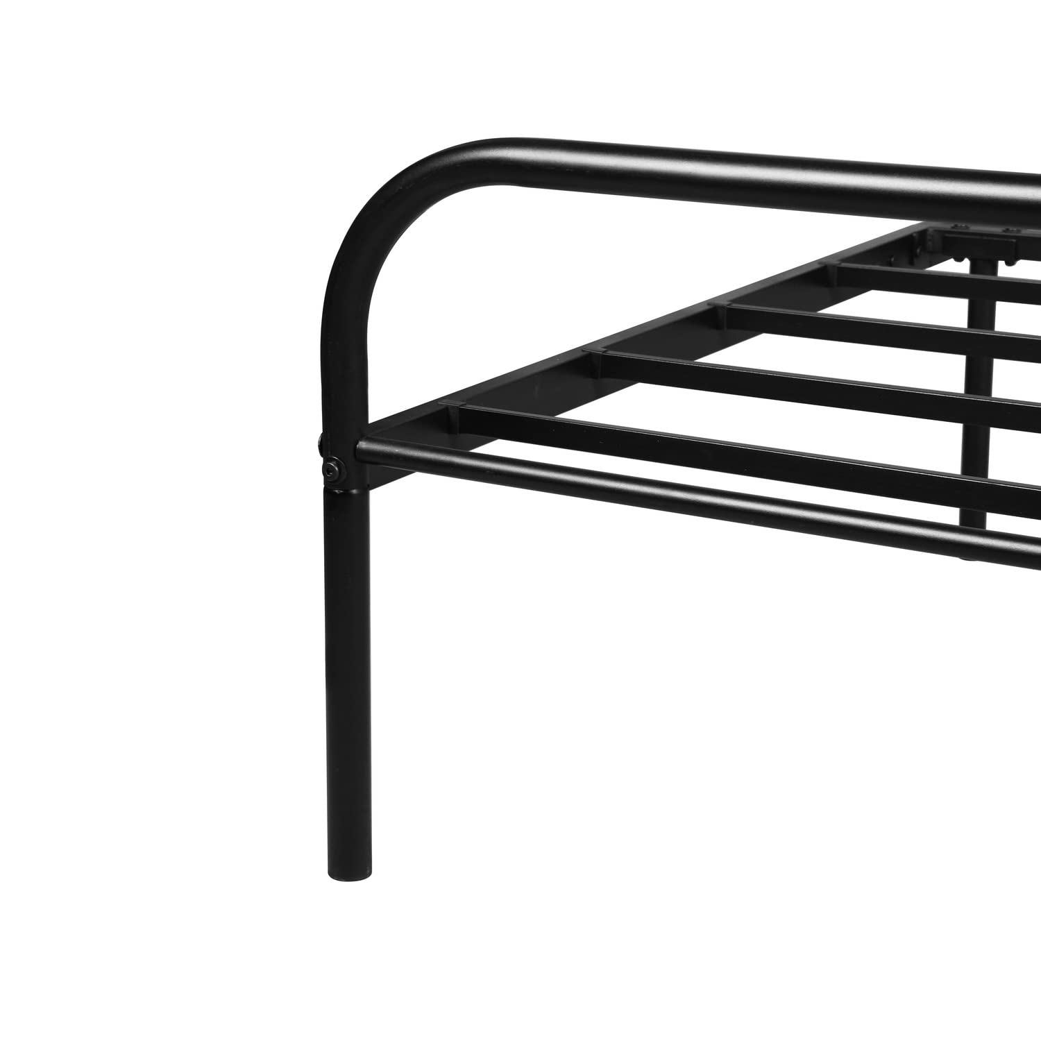 Métal Cadre de Lit Double 140x190 cm, Structure en Métal, Sommier à Lattes Robuste et Durable, avec Tête et Pied, Facile à Monter, Nombreux Rangements sous Le Lit, Noir