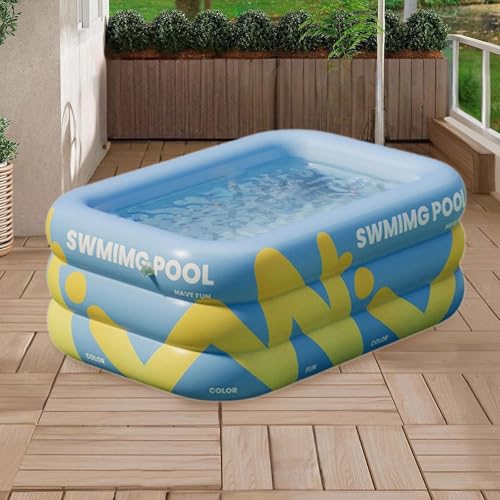Image of CALANDIS Inflatable Swimming Pool Paddling Pool for Kids and Adults Lawn Outdoor Blue 1.5m | Inflatable & Kid Pools | Storage Boxes | Pools & Spas