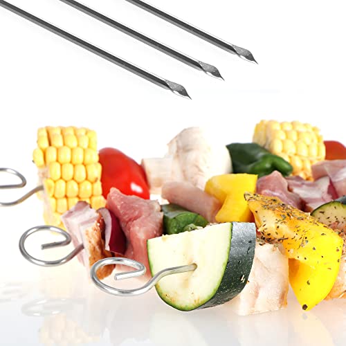 com-four® 16x Schaschlikspieße 30 cm aus Edelstahl - Lange Fleischspieße - Premium Grillspieße, Gemüsespieße im Set für BBQ, Grill, Fleisch, Schaschlik und Gemüse (30cm - 16 Stück)