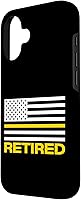 Vista 2 de iPhone 16 911 Police Dispatcher Gift Retired Thin Gold Line Flag Life Case
