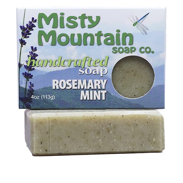 Rosemary Mint Bar Soap Handmade by Misty Mountain Soap Co