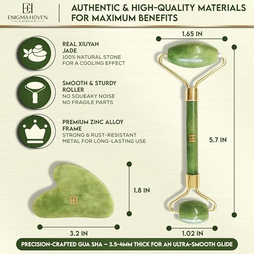 Authentic Jade Roller & Gua Sha Set for Face Massage and Care - Image 5