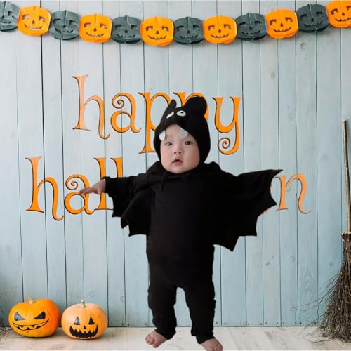 Disfraz de Halloween de bebé enterizo con capucha de murciélago para regalo de nacimiento 7