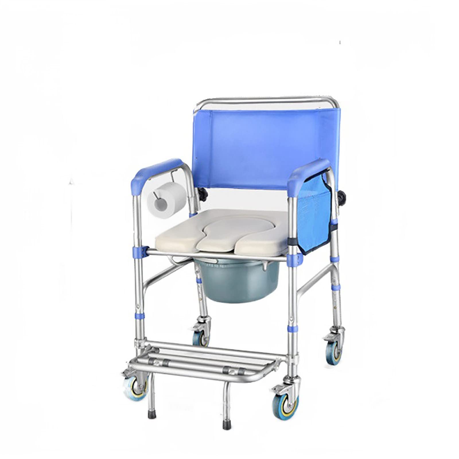Buy Generic Shower Chair with Wheels and Footrest, Commode Toilet