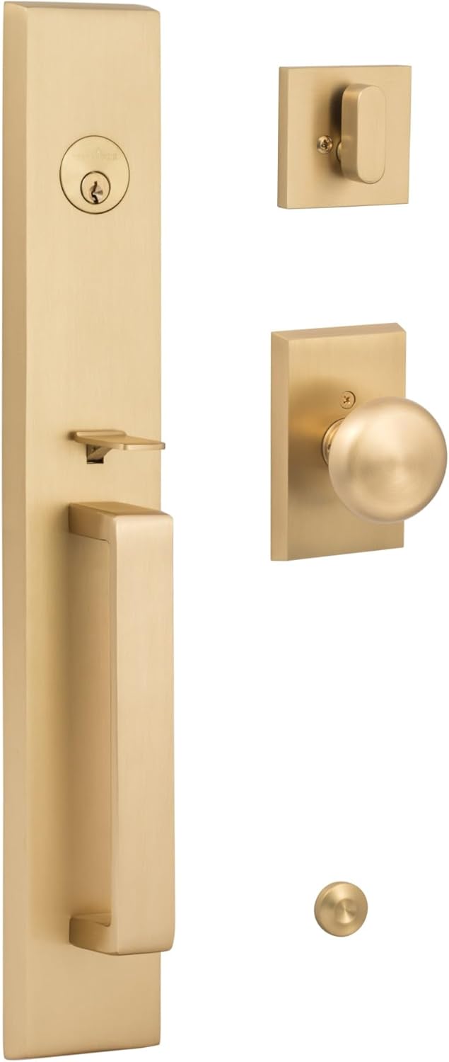 Sure-Loc VL507-OK Vail Full Plate Single Cylinder Keyed Entry Handleset with Oakley Interior Knob - Flat Black