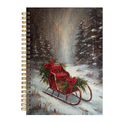 Carnet de notes de Noël rétro à couverture rigide pour écrire vos recettes au coin du feu