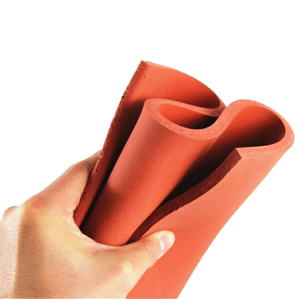 Feuille de caoutchouc, plaque de caoutchouc, panneau de mousse de silicone 500 x 500 mm, feuille éponge, plaque de machine à gaufrer, feuille de caoutchouc ignifuge(Thickness 1mm)