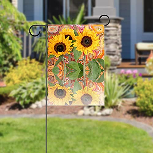 Drapeau de jardin abstrait tournesol déco extérieure 4 saisons double face - 5