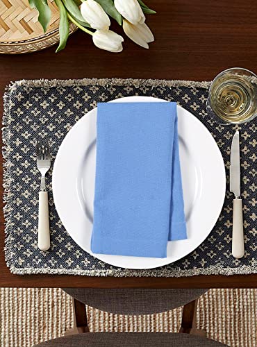 Cloth Dinner Napkins, Cotton Dinner Napkin, Light Blue Napkin Set Of 12, Reusable Machine Washable Napkin For Farmhouse, Living Room, Christmas, New Year, Family Gathering, 18X18 Inch #TOP3