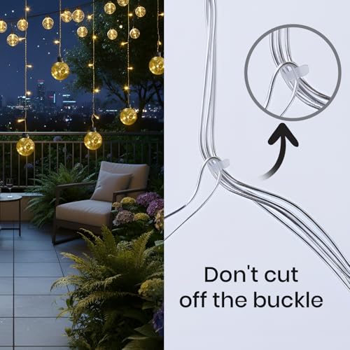 Image of Gigawatts Fairy Decor Light with Ball Orbs 138 LEDs 2.5m Indoor & Outdoor Globe Curtains Strings Warm White Decoration Lights for Diwali Christmas Wedding and Party (Pack of 1, Multicolour)