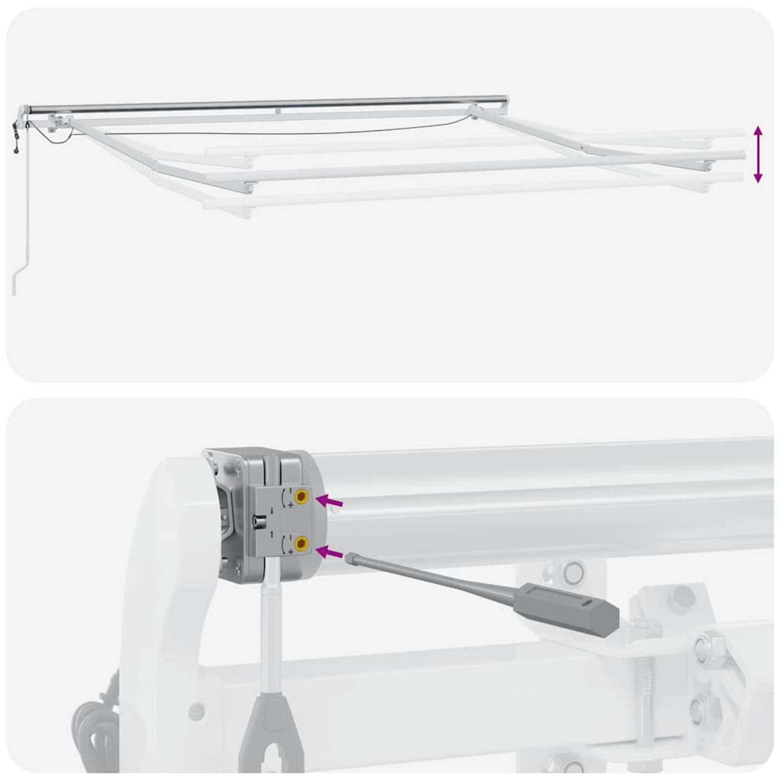 Gelenkarmmarkise 300x250 cm mit & Windsensor Polyester PU-beschichtet, anthrazit-weiß, für Privat & Gastronomie