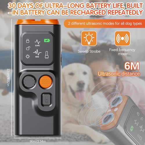 BSOON BarkGuard, Anti Barking Device for Dogs, Hundebellen Abschreckungsgerät, Antibell für Hunde mit HD Display und LED Taschenlampe, Hundetrainings Geräte Verhaltenshilfen