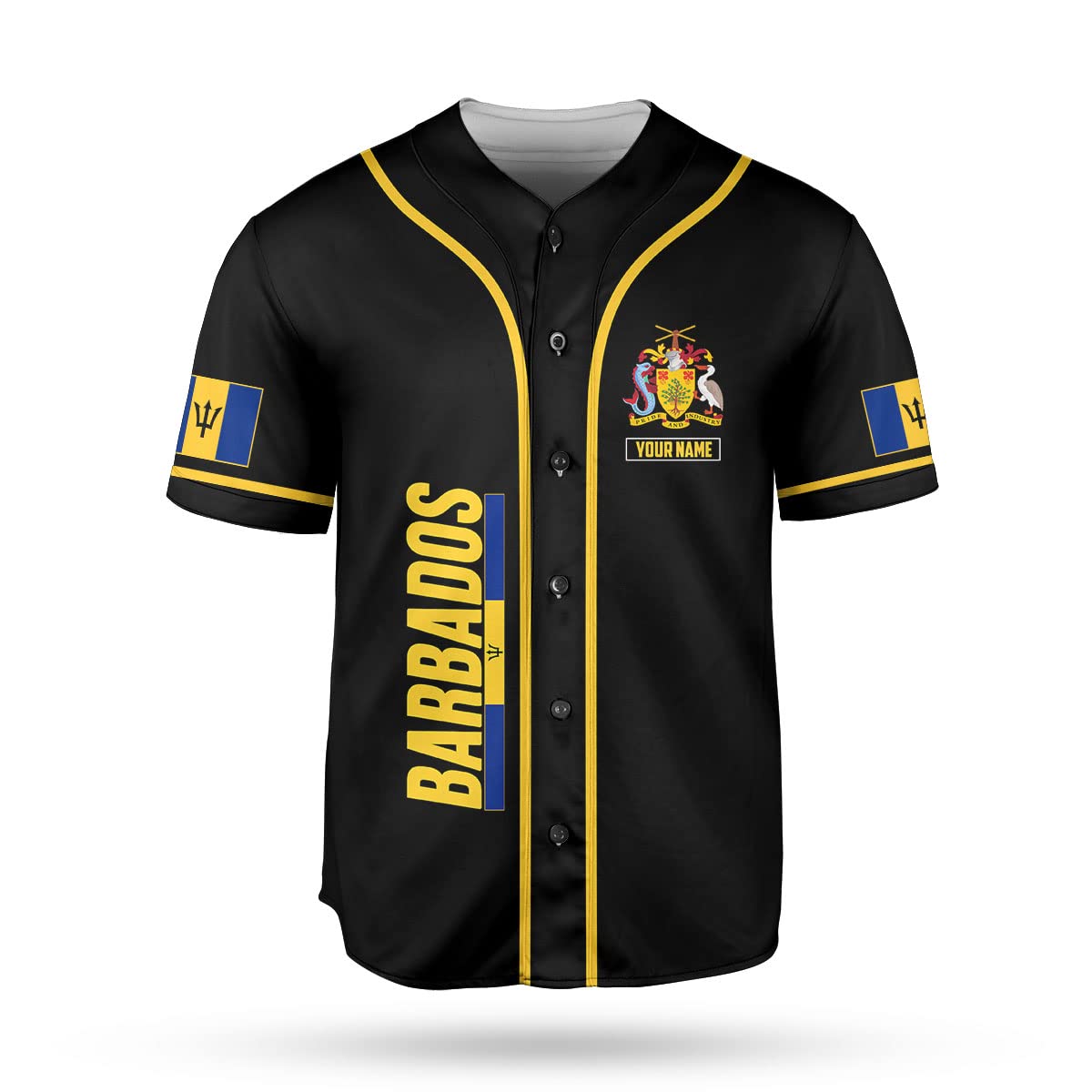 Podagree Personalized Barbados Baseball Jersey Shirt, Bajan Flag Jersey, Barbados Jersey for Men and Women Jersey Bajan (BBD11)