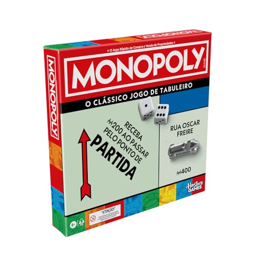 Monopoly Jogo de tabuleiro para a família, jogos de estratégia, 2 a 6 jogadores, jogos para crianças