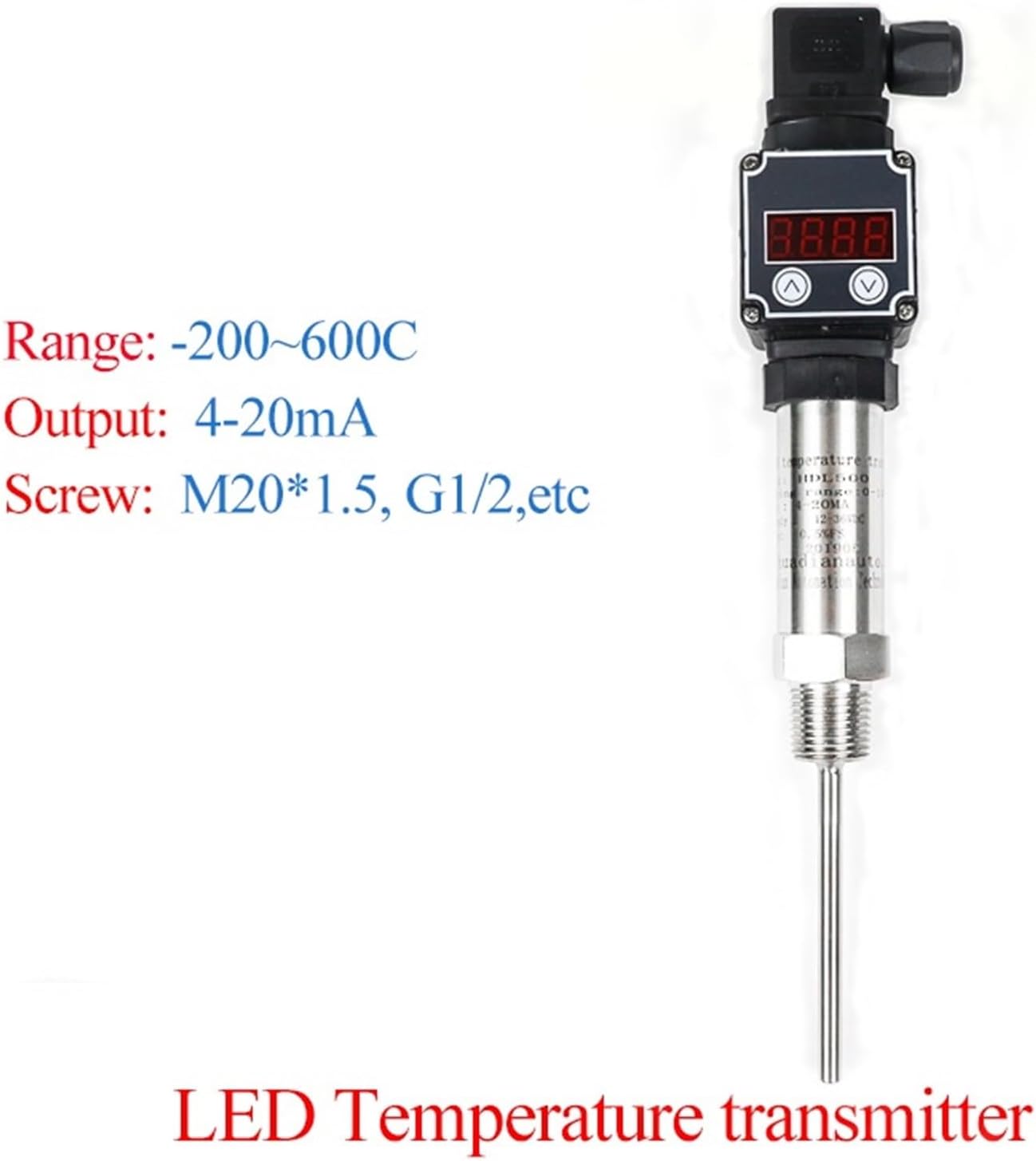 Led Display Pt100 Rtd Temperature Transmitter with 4~20Ma Thermometers Digital(-50-50 LED 4-20mA)