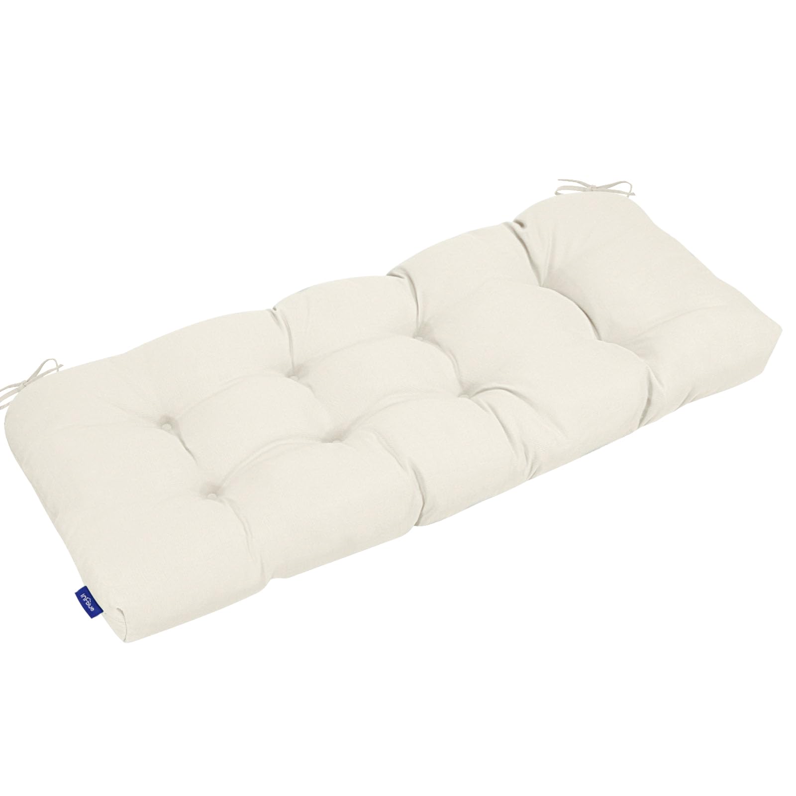 Outdoor Tufted Bench Cushion for Patio Furniture Loveseat Swing Cushions Overstuffed Outdoor Seat Cushions Water Resistance Fade Resistance(44'' x 19'', Beige)