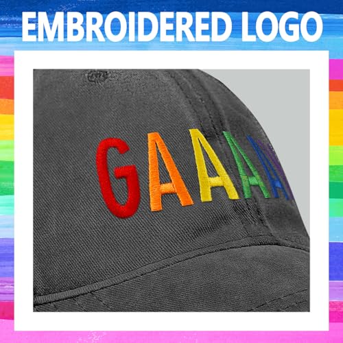 Image of Gay Pride Trucker Hat for Men and Women Rainbow LGBT Embroidered Adjustable Washable Baseball Cap Accessories Gifts