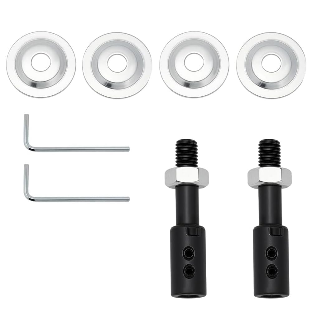Littimoon Motor Arbor Adapter Kit(2-Pack), Steel Spindle Adapters for Bench Grinder, Polisher, Sander& Rotary Tools