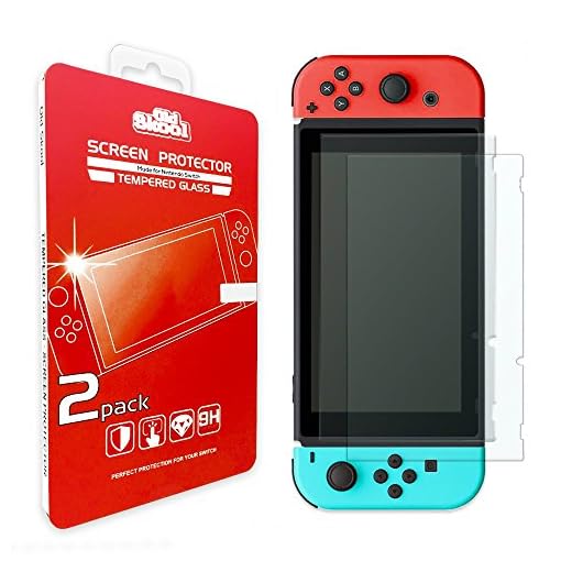 Old Skool Tempered Glass Screen Protector for Nintendo Switch 2017 (2-Pack) HD Shield with Anti-Bubble & Anti-Fingerprint Film