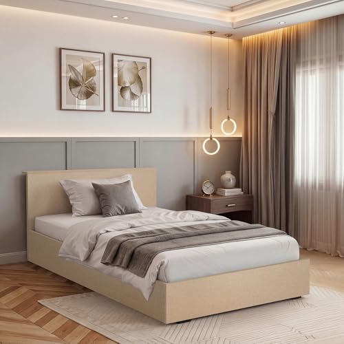 ABOUT SPACE Bed - (84 x 38 inches) Single Bed Without Storage | Engineered Wooden Bed Frame with Headboard & MDF Board for Mattress | 1-Year Warranty 