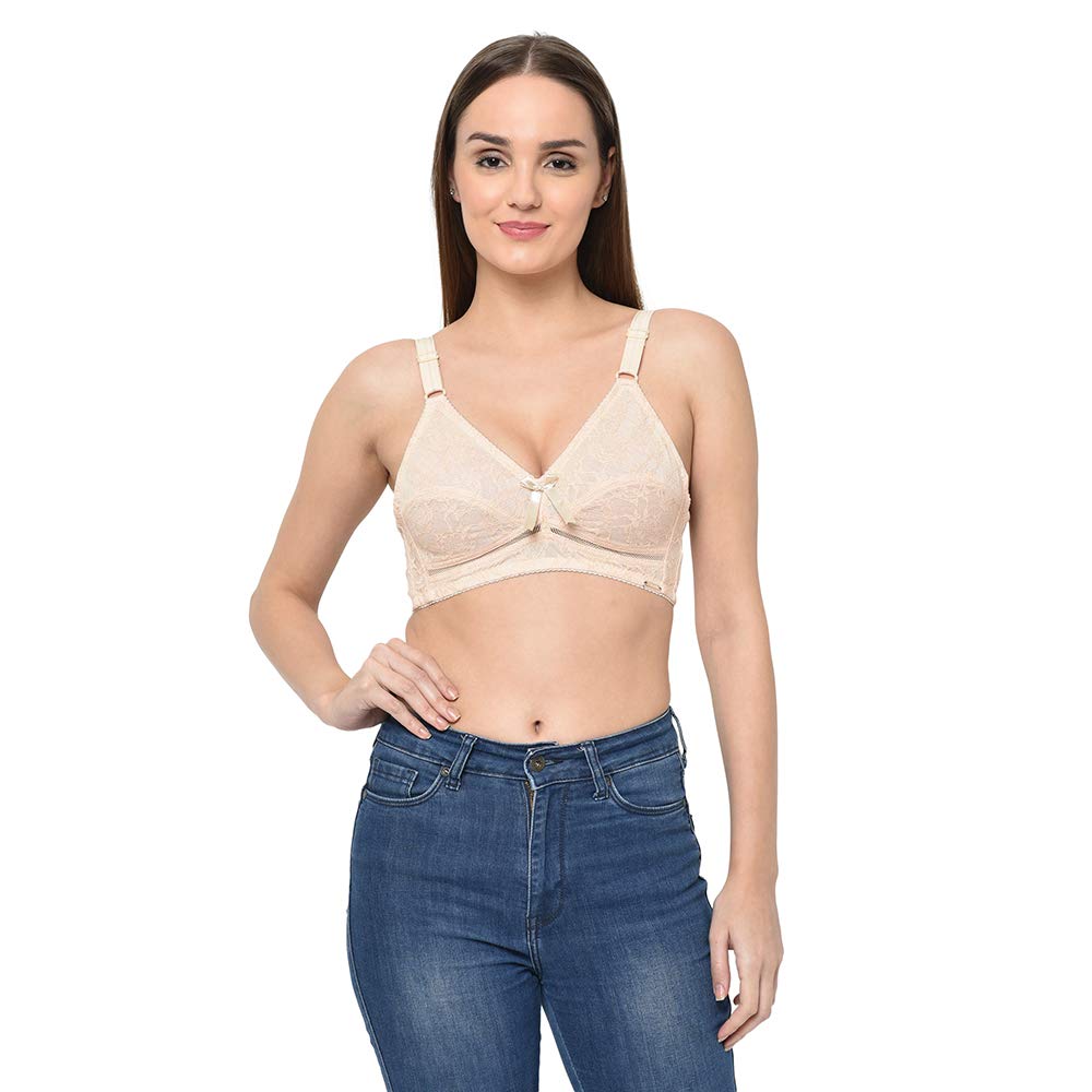 Da IntimoWomen's Synthetic Non-Wired Bra (DI-1272 BEIGE-C20-44C_Beige_44)