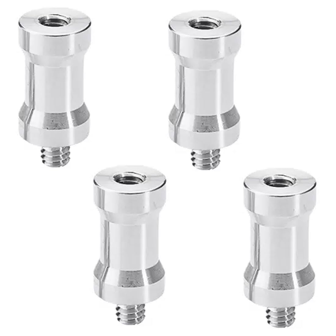 EIHI 4 Stück 1/4 Zoll Buchse Auf 1/4 Zoll Stecker Konverter Gewindeschraube Adapter Zapfen Aluminiumlegierung Für Studio Lichtstativ,Blitzschuh,Kaltschuhadapter, Gewindeadapter
