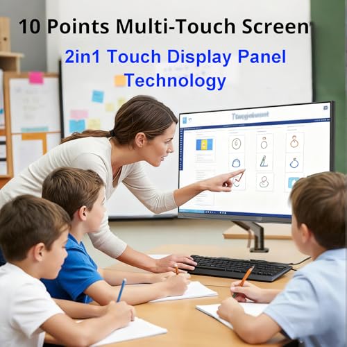 Image of Chengying Touch Screen Monitor | 32 inch 4k | Ultra Narrow Bezel Monitor with Ergonomic Bracket arm | Touch Panel and Display Panel 2in1